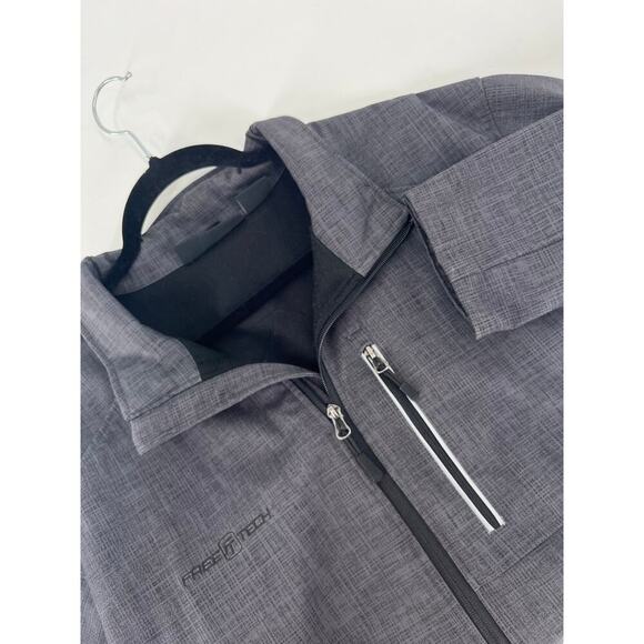 Free Tech Jacket Men's Size Large Softshell Zip Pockets Gray Blended Fabric - Picture 1 of 10